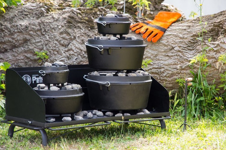 ZESTAW - Garnek żeliwny ft9 Dutch Oven 7,5 L na nóżkach - Petromax