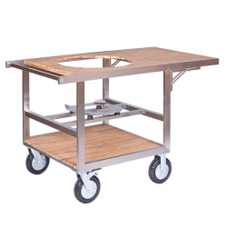 Wóżek Buggy z drewna teak do grilla Monolith